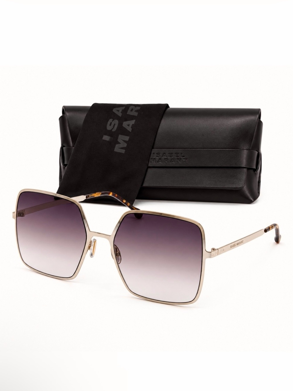 New! Isabel Marant IM0102/S 001QPR Gold Square Sunglasses, Authentic